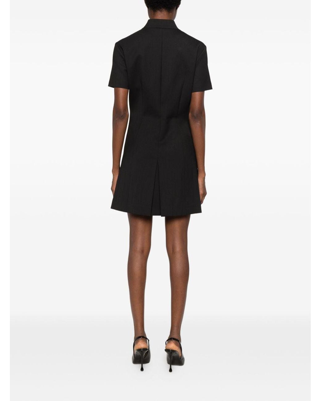 Coperni Black Short, Stand-Collar Dress