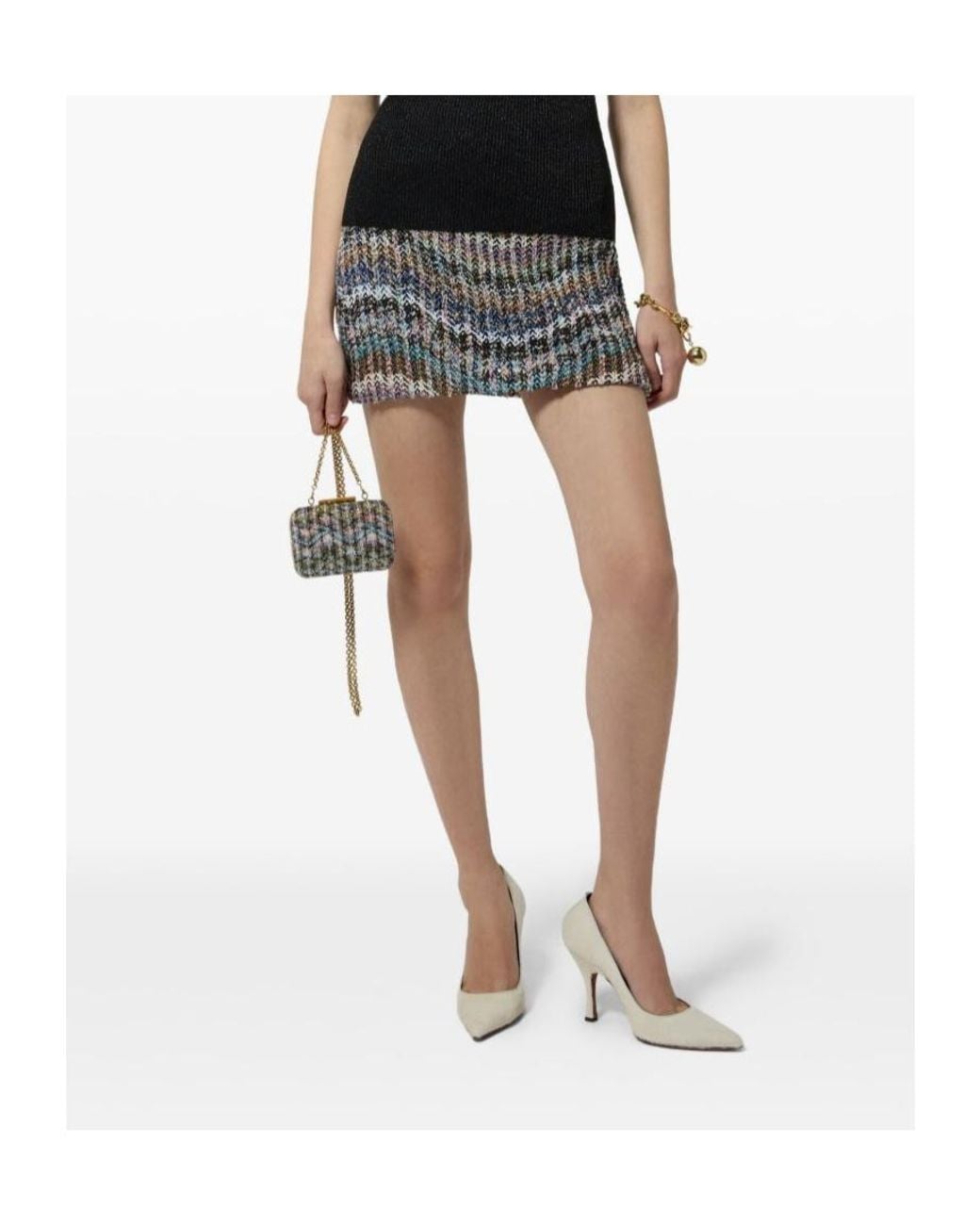 Missoni Gray Embroidered Bouclé Mini Skirt