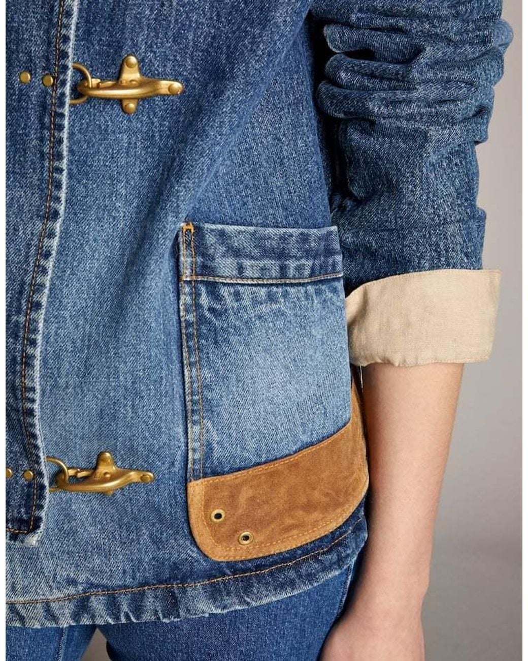 Fay Blue Hook-Closure Denim Jacket