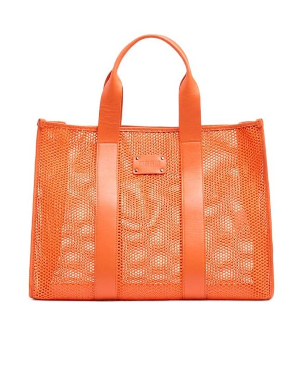 MSGM Orange Large Mesh Bag