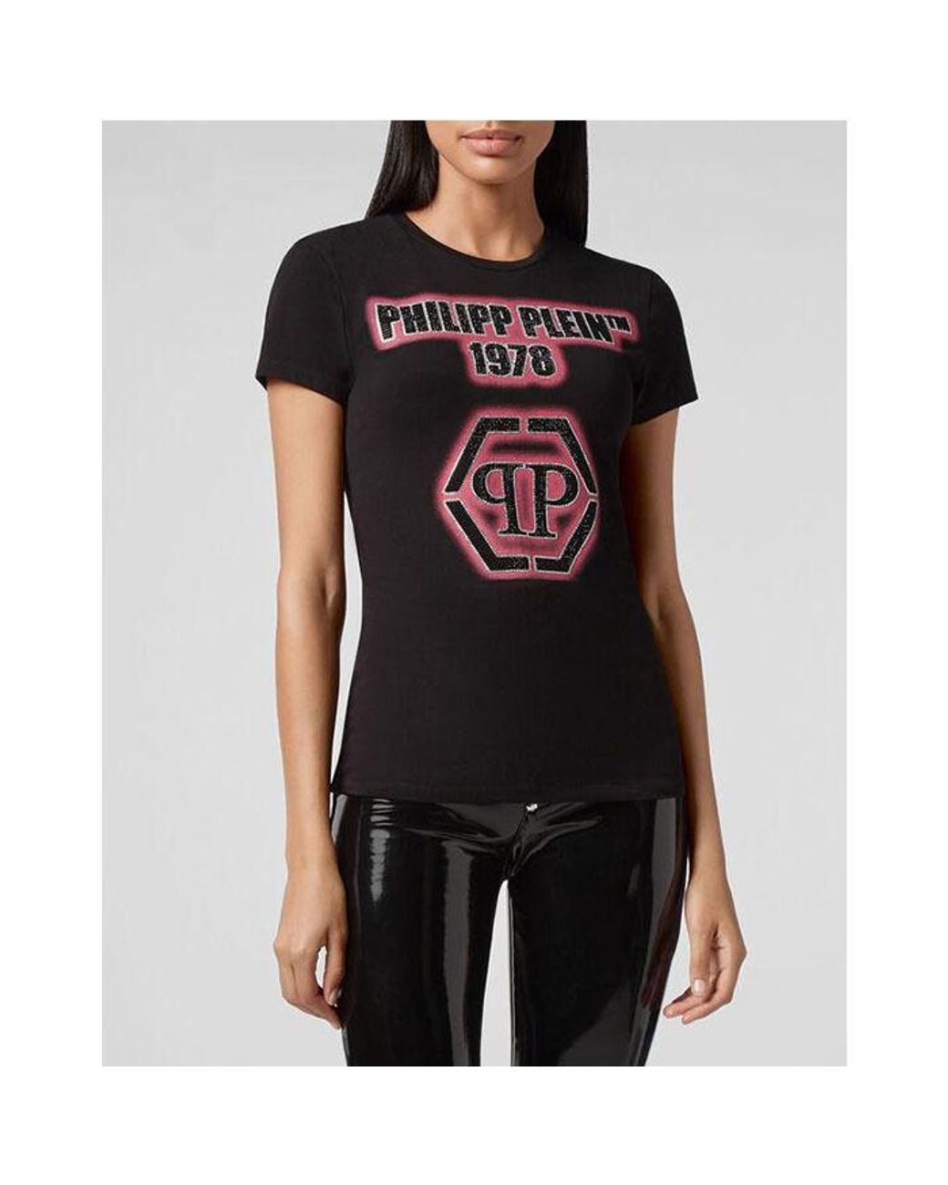 Philipp Plein Black Logo Details T-Shirt