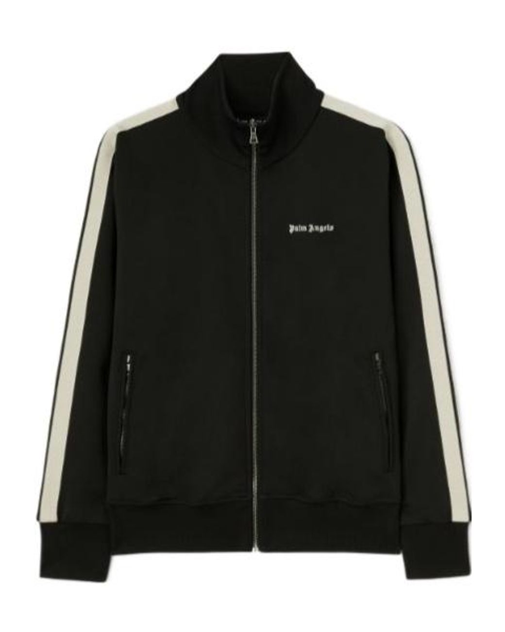 Palm Angels Black Classic Logo-Print Track Bomber Jacket for men