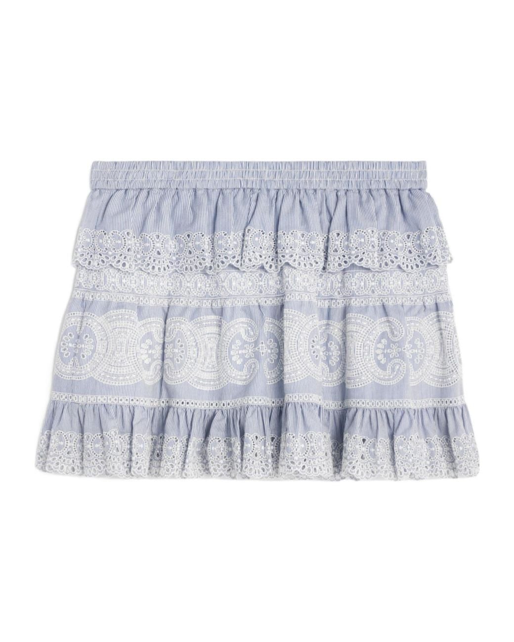 Céline Blue Embroidered Mini Skirt