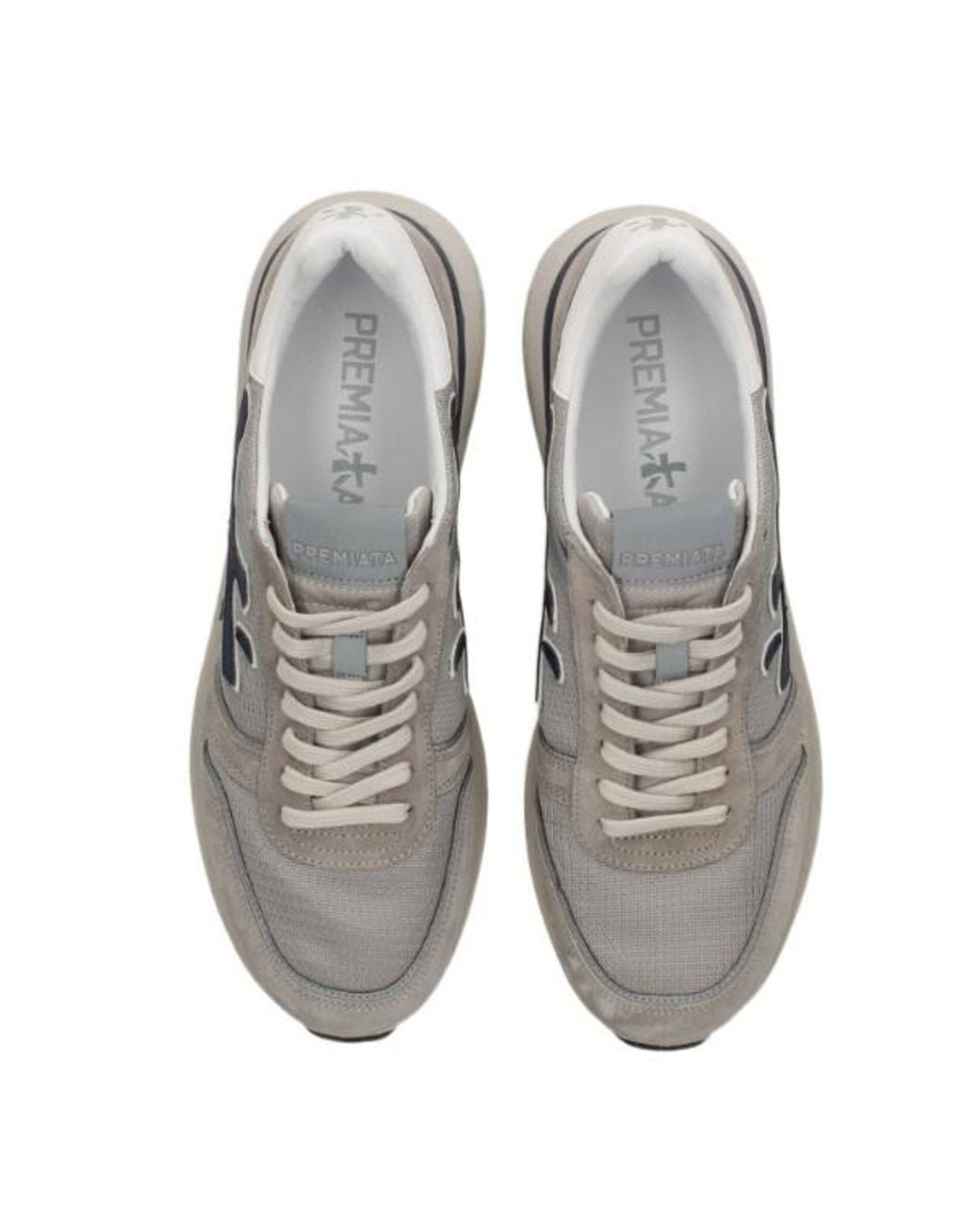Premiata Gray Round-Toe Sneakers for men