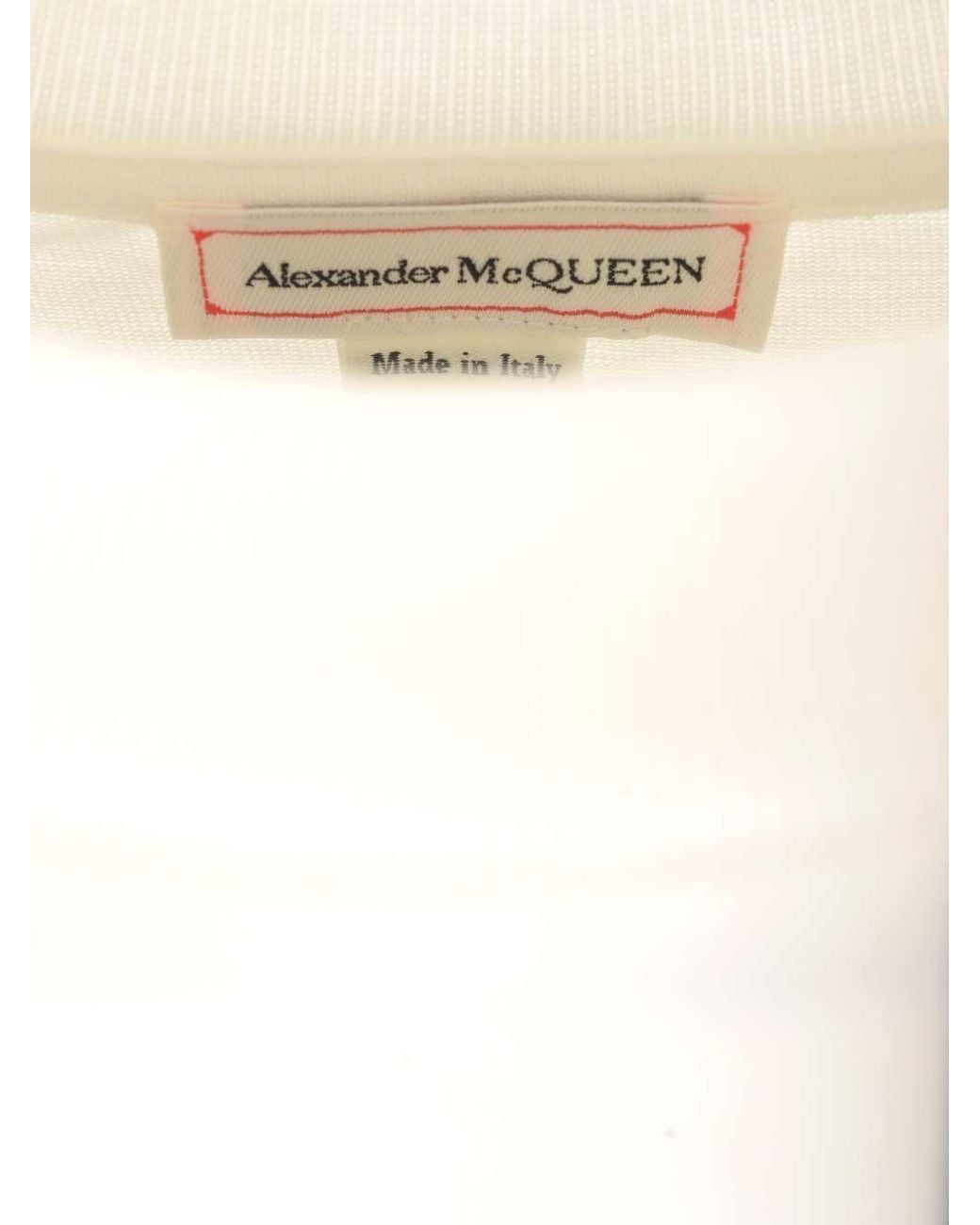 McQueen White Seal Button-Embellished T-Shirt