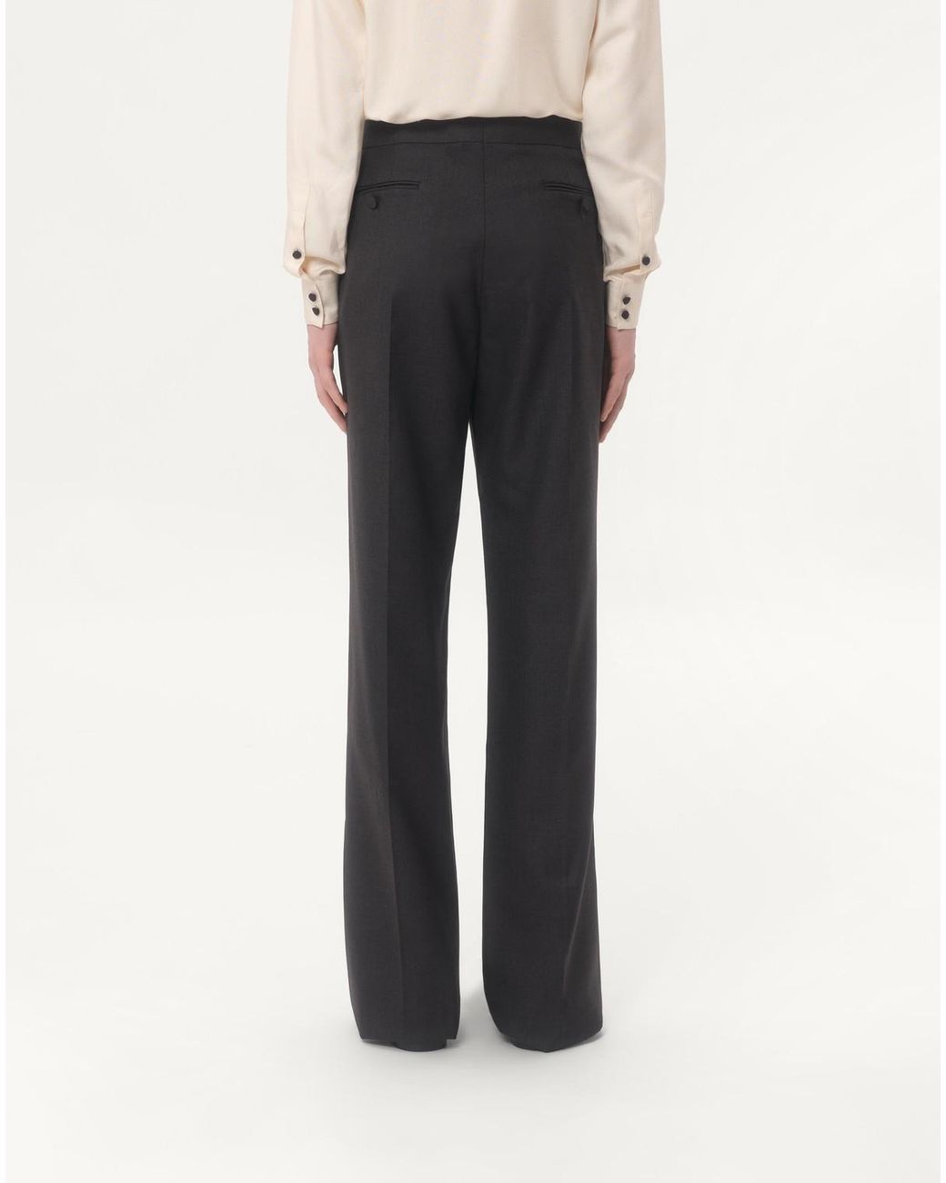 Valentino Gray Gabardine Straight Leg Pants for men
