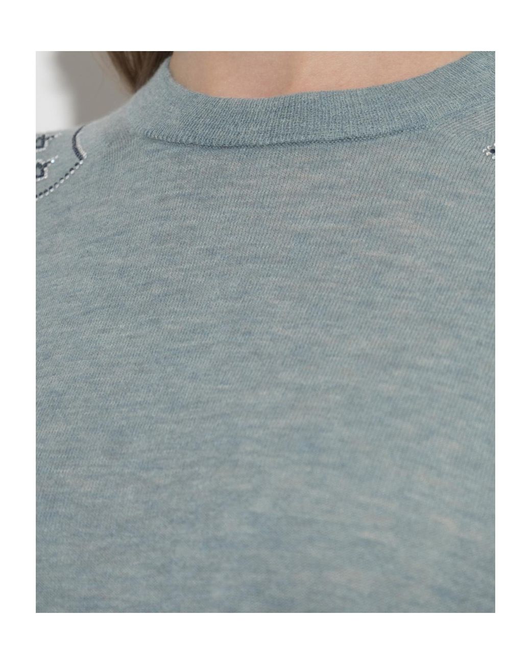 Zadig & Voltaire Blue Swapy Embroidered Knitted Sweater