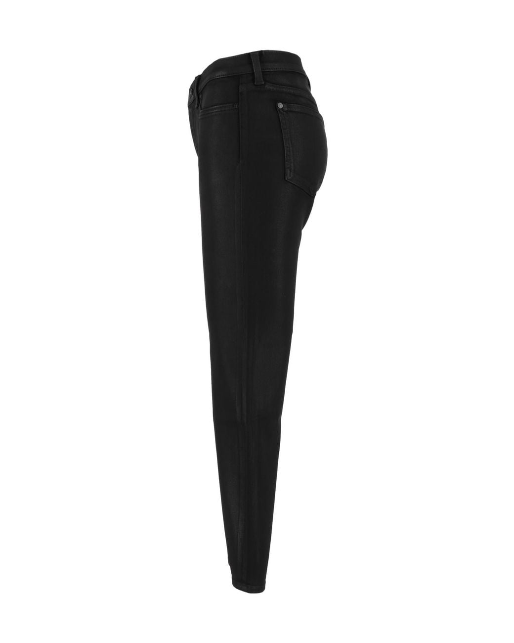 7 For All Mankind Black Coated Skinny Jeans