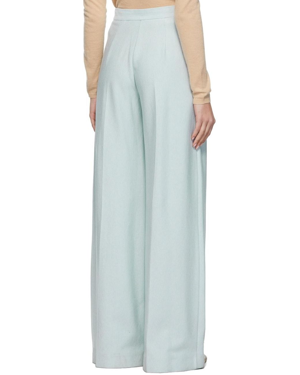 Max Mara White Wide-Leg Casual Pants