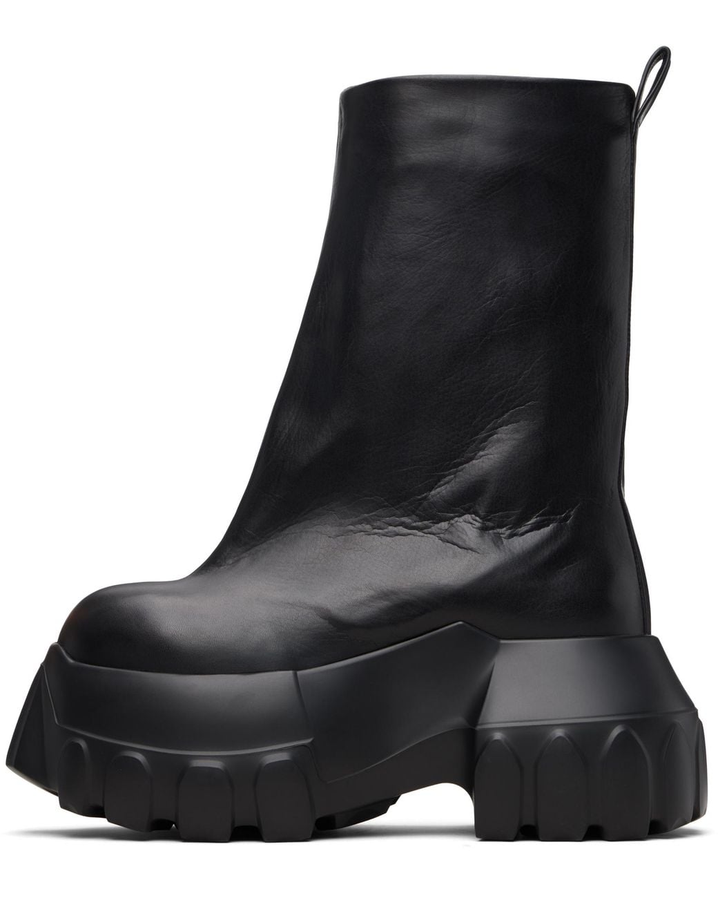 Rick Owens Black Mega Tractor Platform Boots for men
