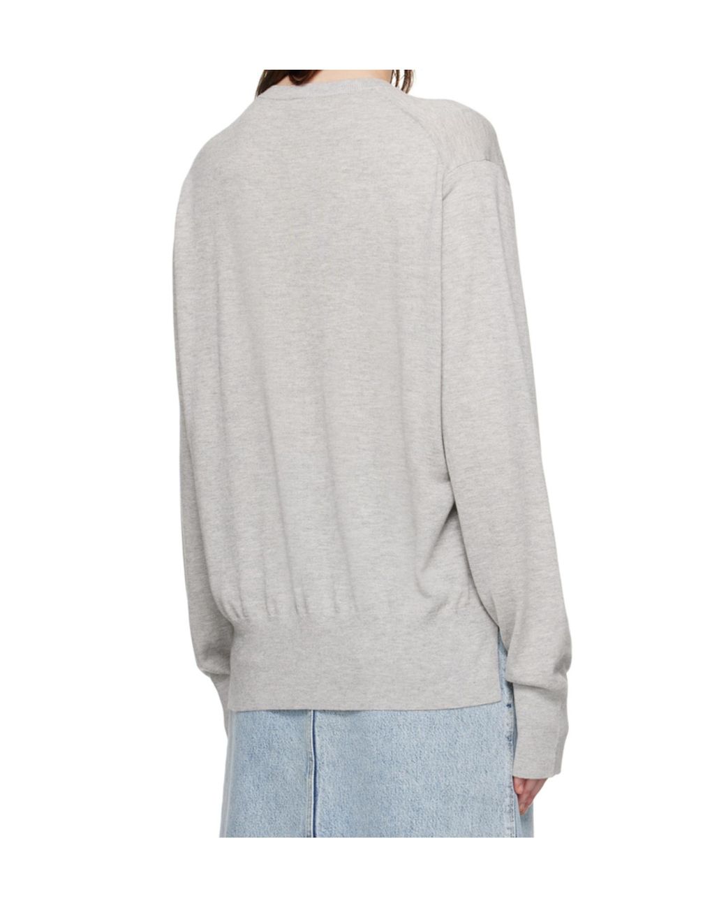 Totême Gray Totême Ribbed Crewneck Sweater
