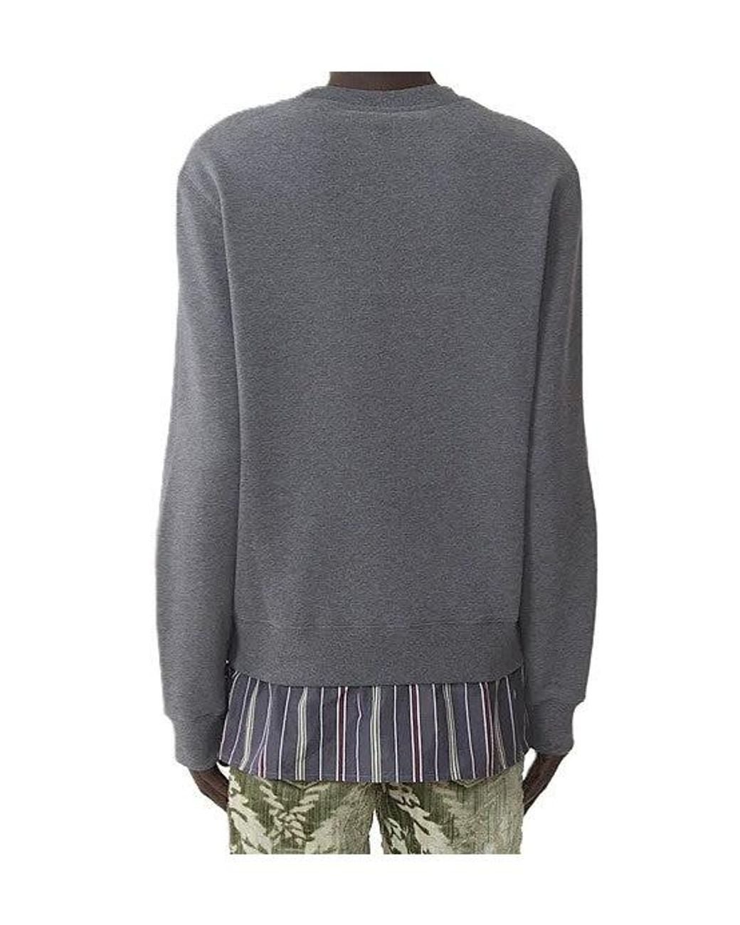 Lanvin Gray Layered-Look Sweatshirt for men