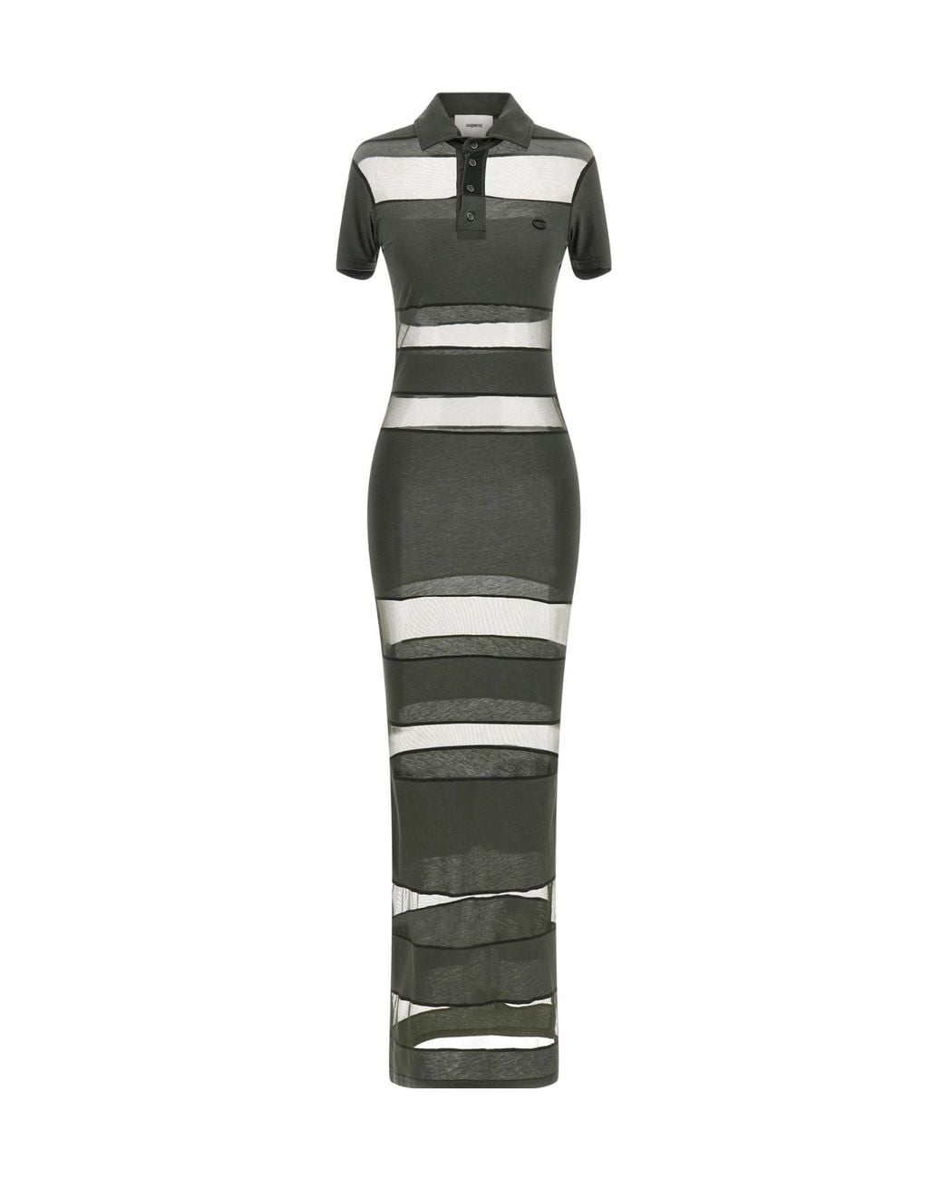 Coperni Green Striped Sheer Polo Dress