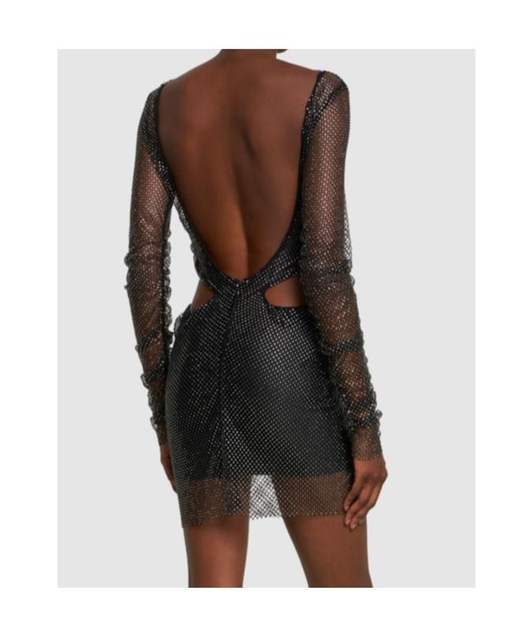 GIUSEPPE DI MORABITO Black Embroidered Mesh Mini Dress