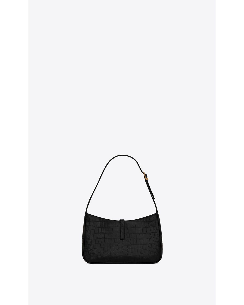 Saint Laurent Black Le 5 À 7 Embossed Shoulder Bag