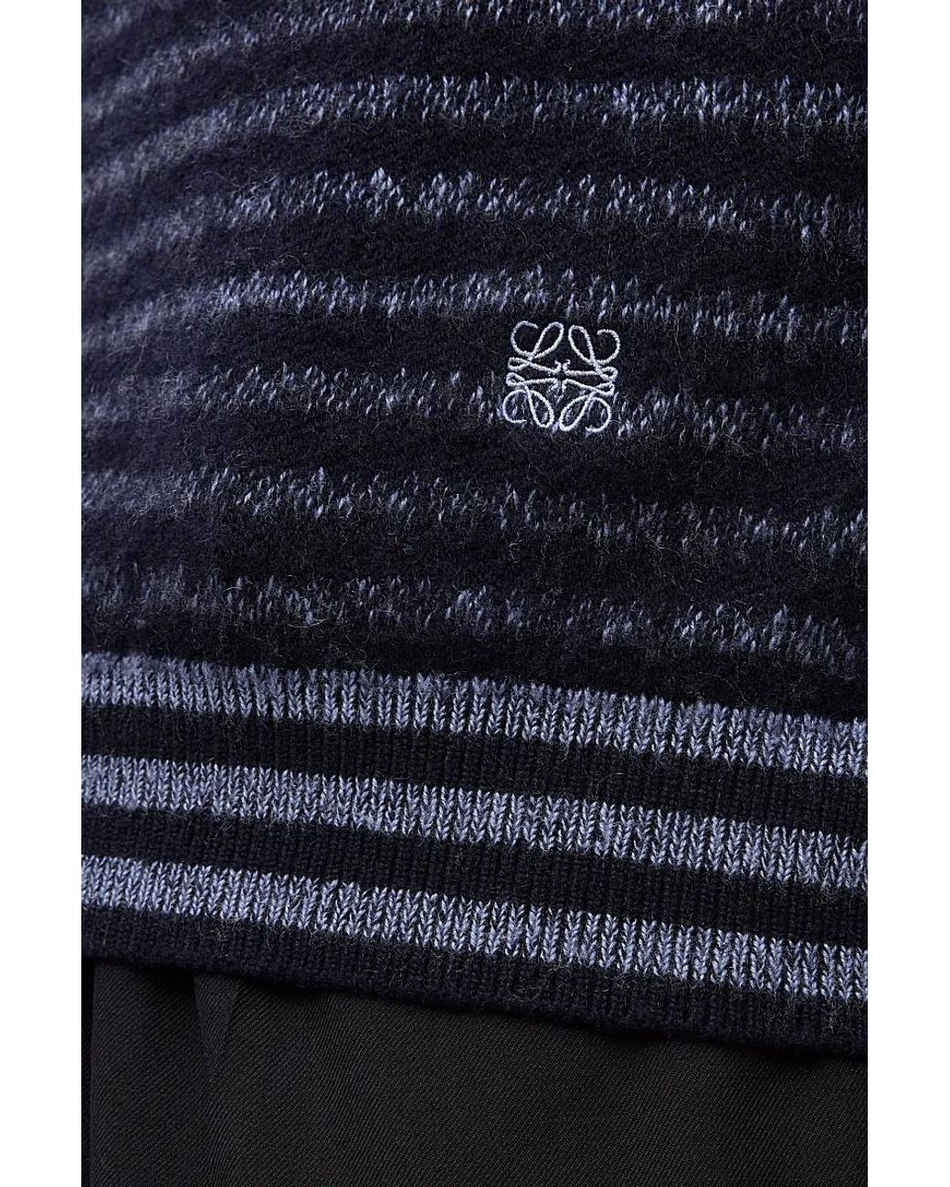 Loewe Blue Blurred Effect Striped Jumper for men