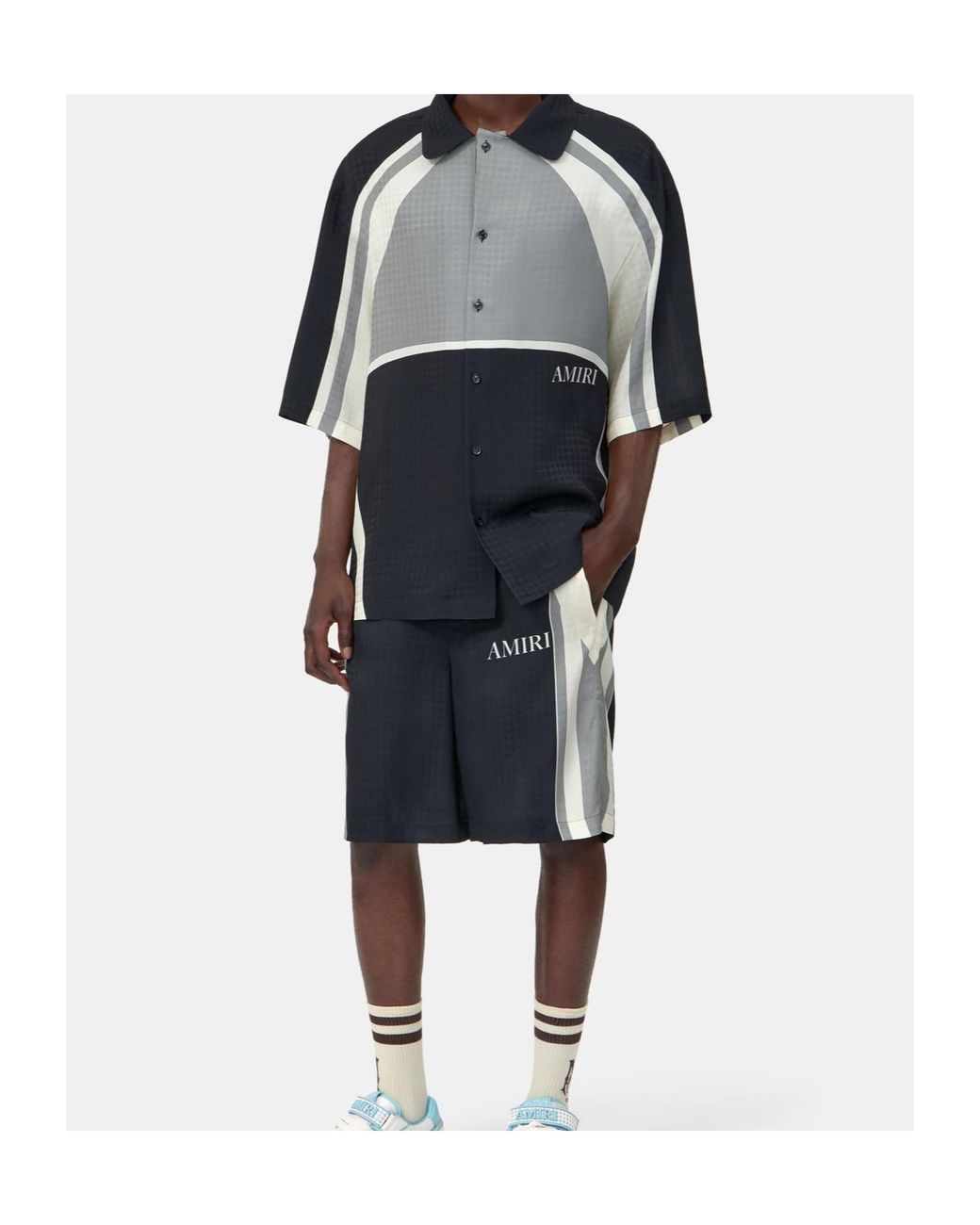 Amiri Black Panel Buttoned Shirt for men