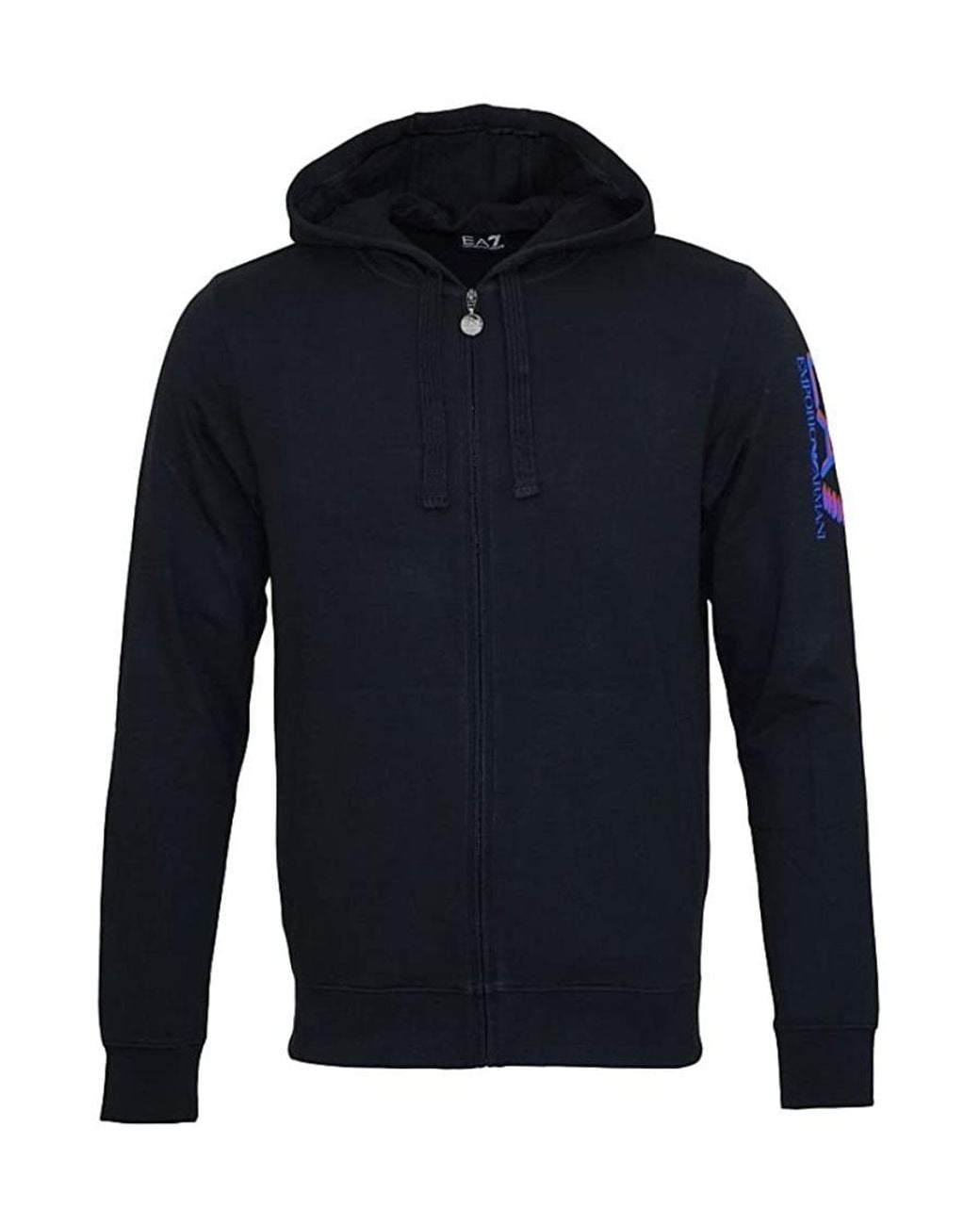 EA7 Blue Hooded Casual Jacket for men