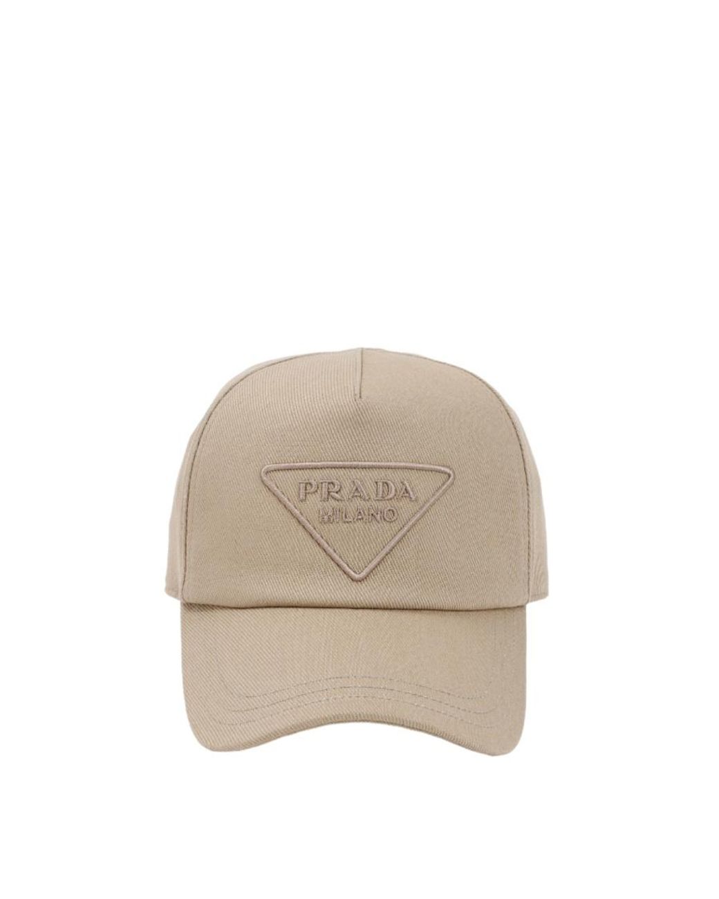 Prada Natural Embroidered Logo Baseball Cap for men