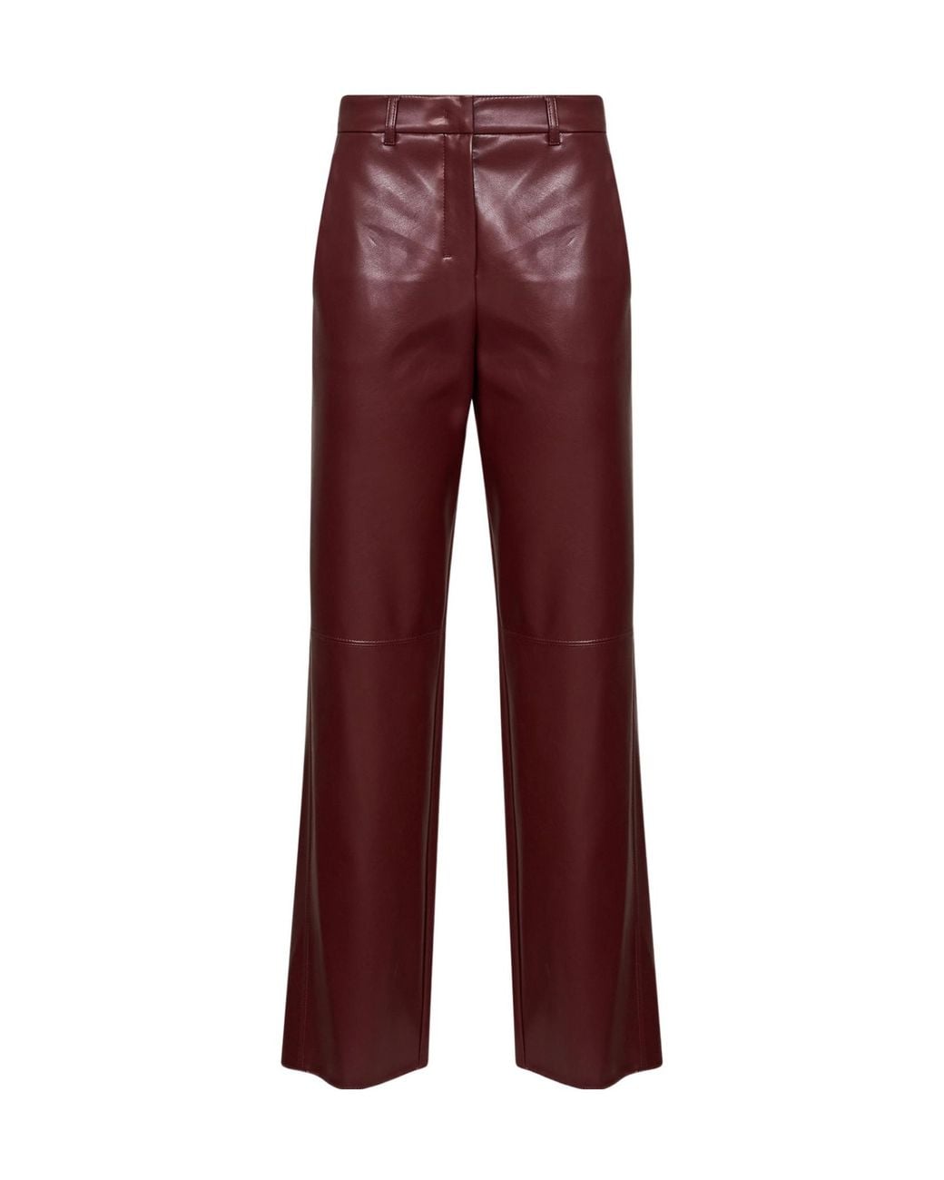 Max Mara Red S Coated Straight-Leg Pants