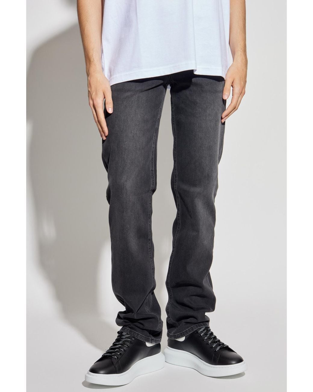 Versace Jeans Blue Couture Logo Patch Straight Leg Jeans for men