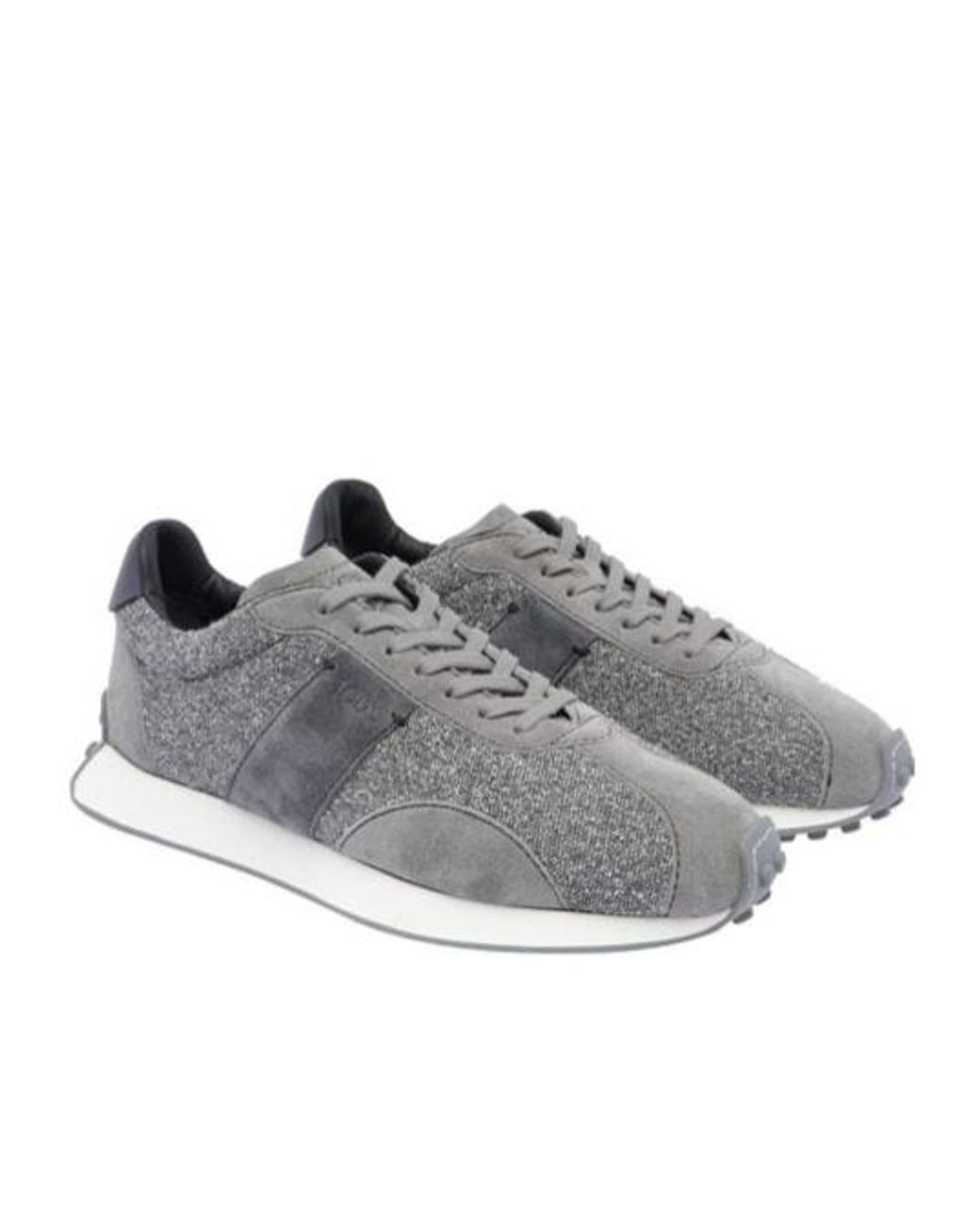 Tod's Gray Logo Embroidered Panelled Sneakers for men