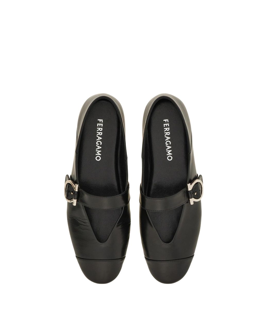 Ferragamo Black Gancini Ballet Flat