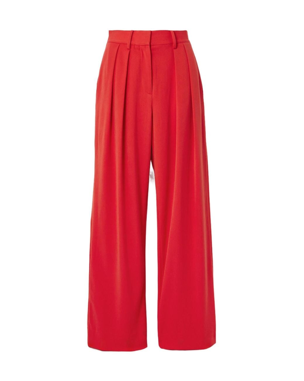 Staud Red Solid-Color Casual Trousers