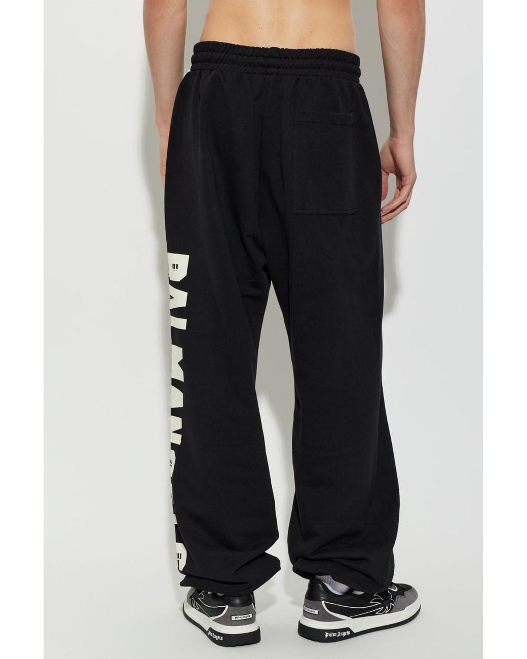 Palm Angels Black Printed Sweatpants for men