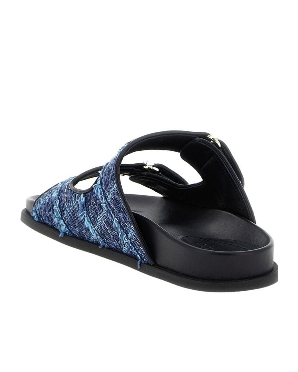 Jimmy Choo Blue Round-Toe Slippers