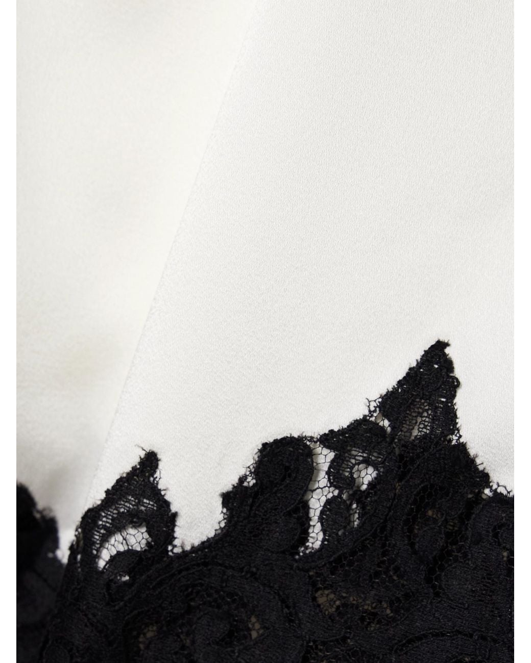 Stella McCartney Black Lace-Trim Satin Midi Skirt