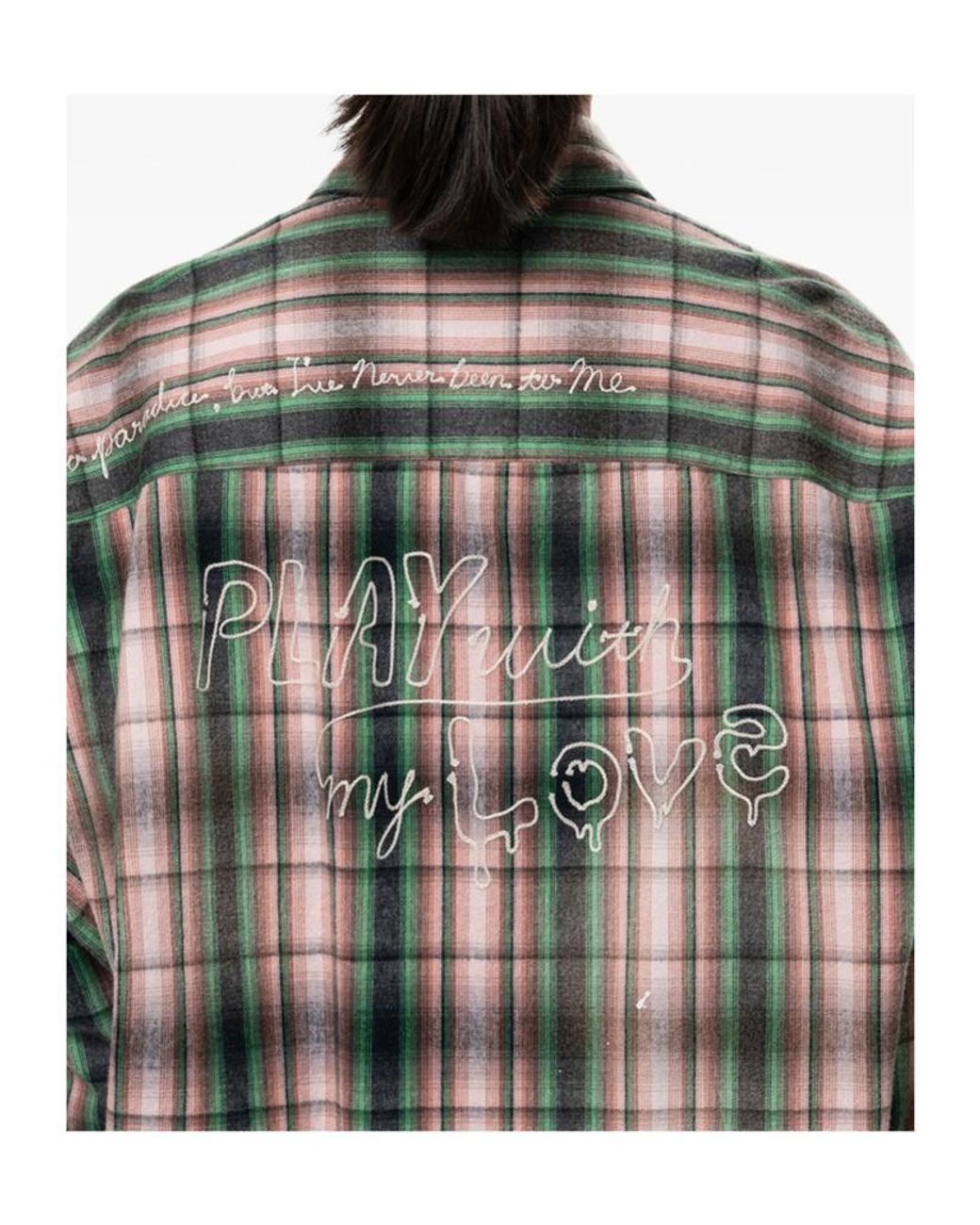 Maison Mihara Yasuhiro Gray Checked Embroidered Shirt for men