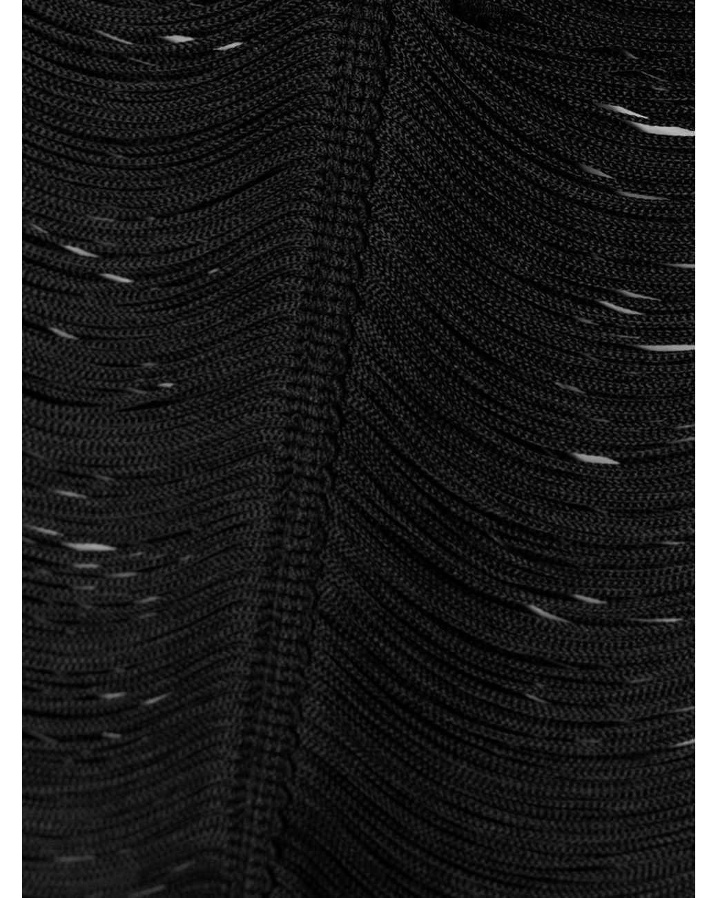 Tom Ford Black Fringed Scalloped Miniskirt