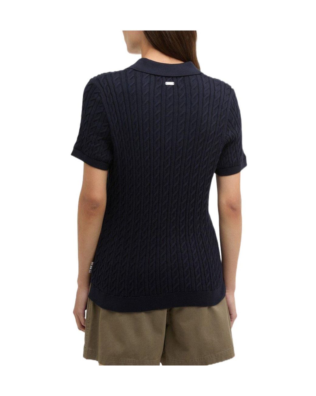 Barbour Blue Classic Short-Sleeve Sweater