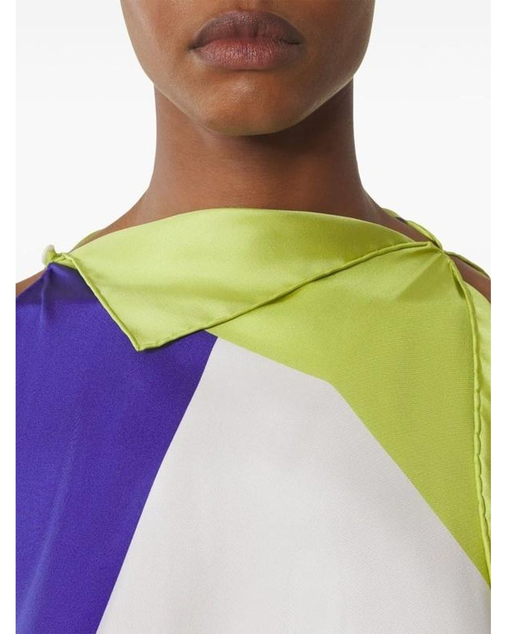 Lanvin Blue Geometric-Pattern Top