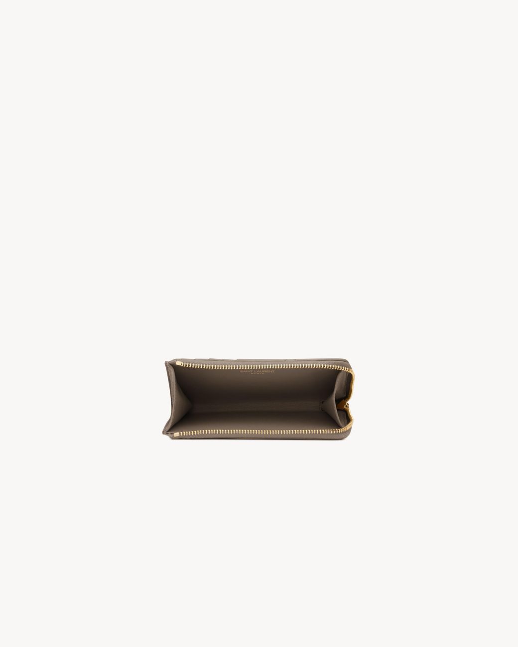 Saint Laurent Brown Cassandre Bijou Quilted Card Wallet