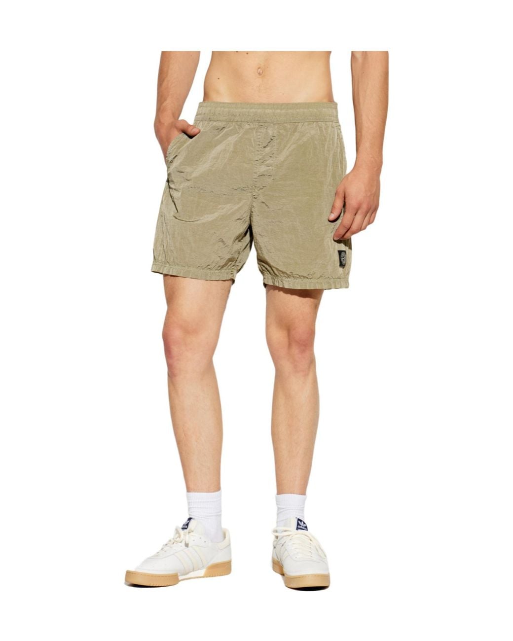 Stone Island Natural Logo Patch Swim Shorts for men