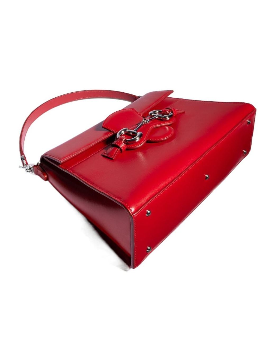 Gucci Red Horsebit Duomo Medium Top Handle Bag
