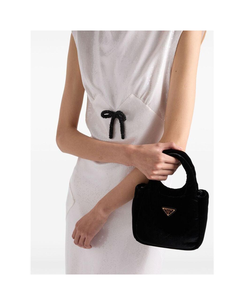 Prada White Sequined Midi Dress