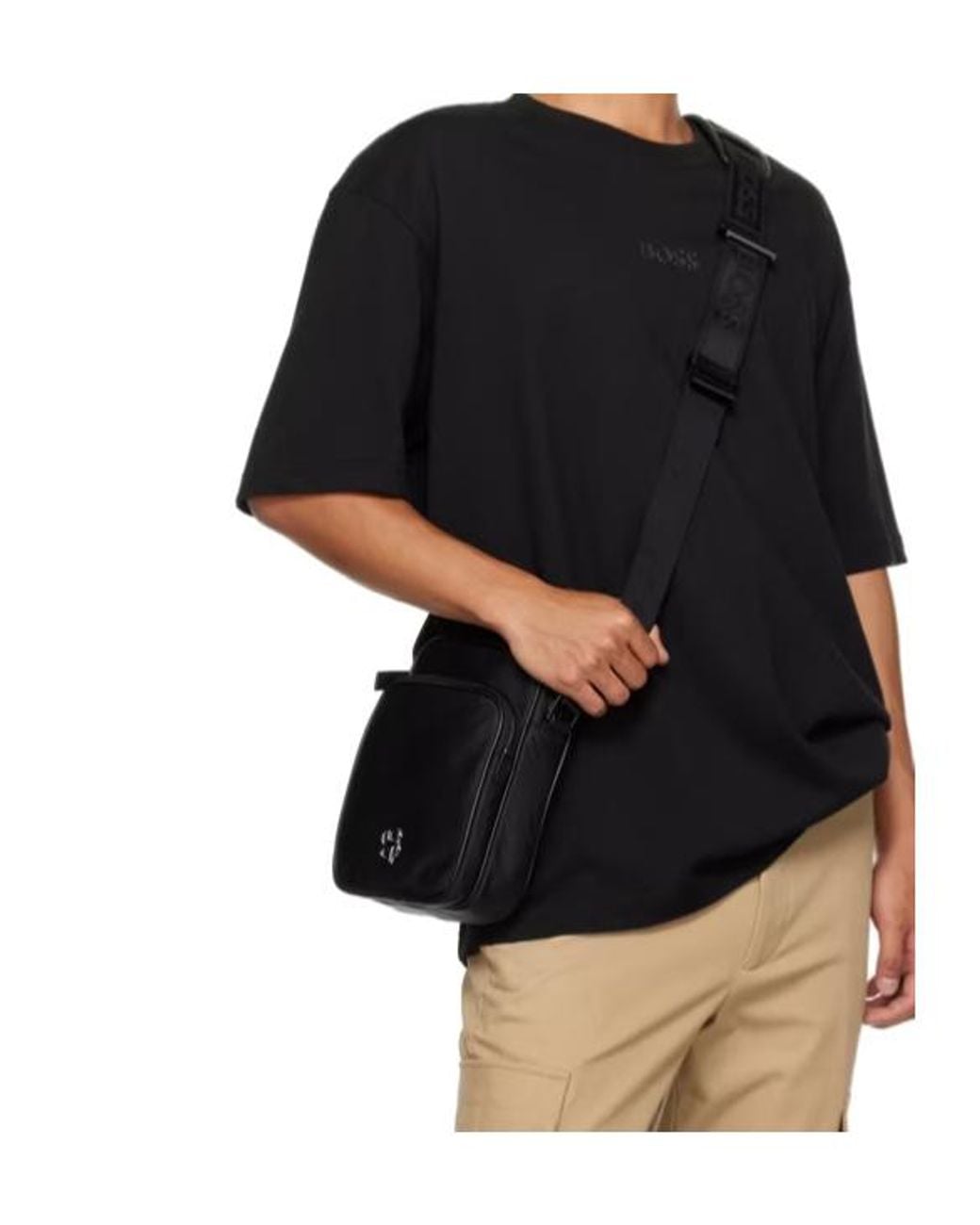 Boss Black Boss Twill Zip-Up Reporter Bag for men