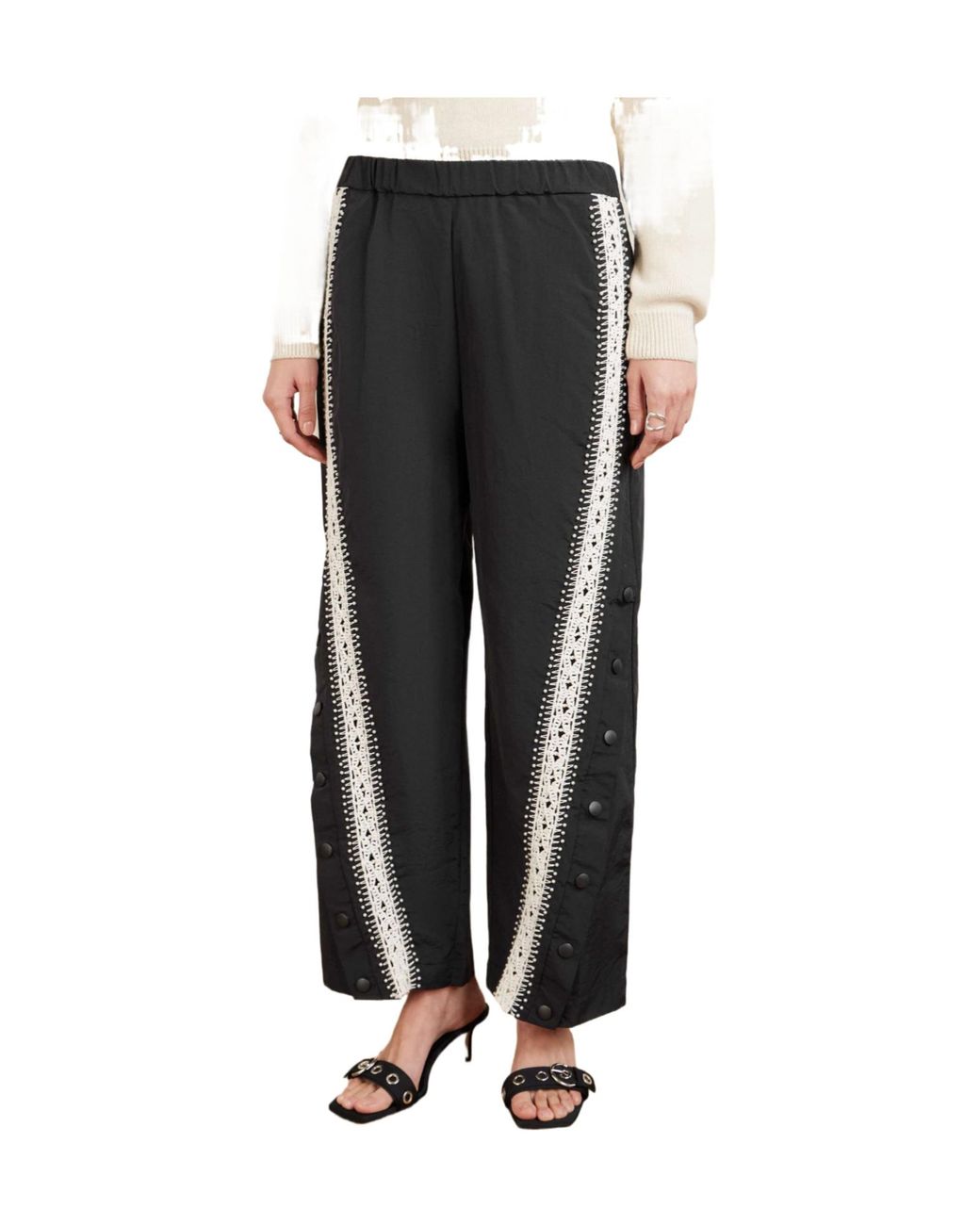 Sea Black Alberta Embellished Shell Track Pants