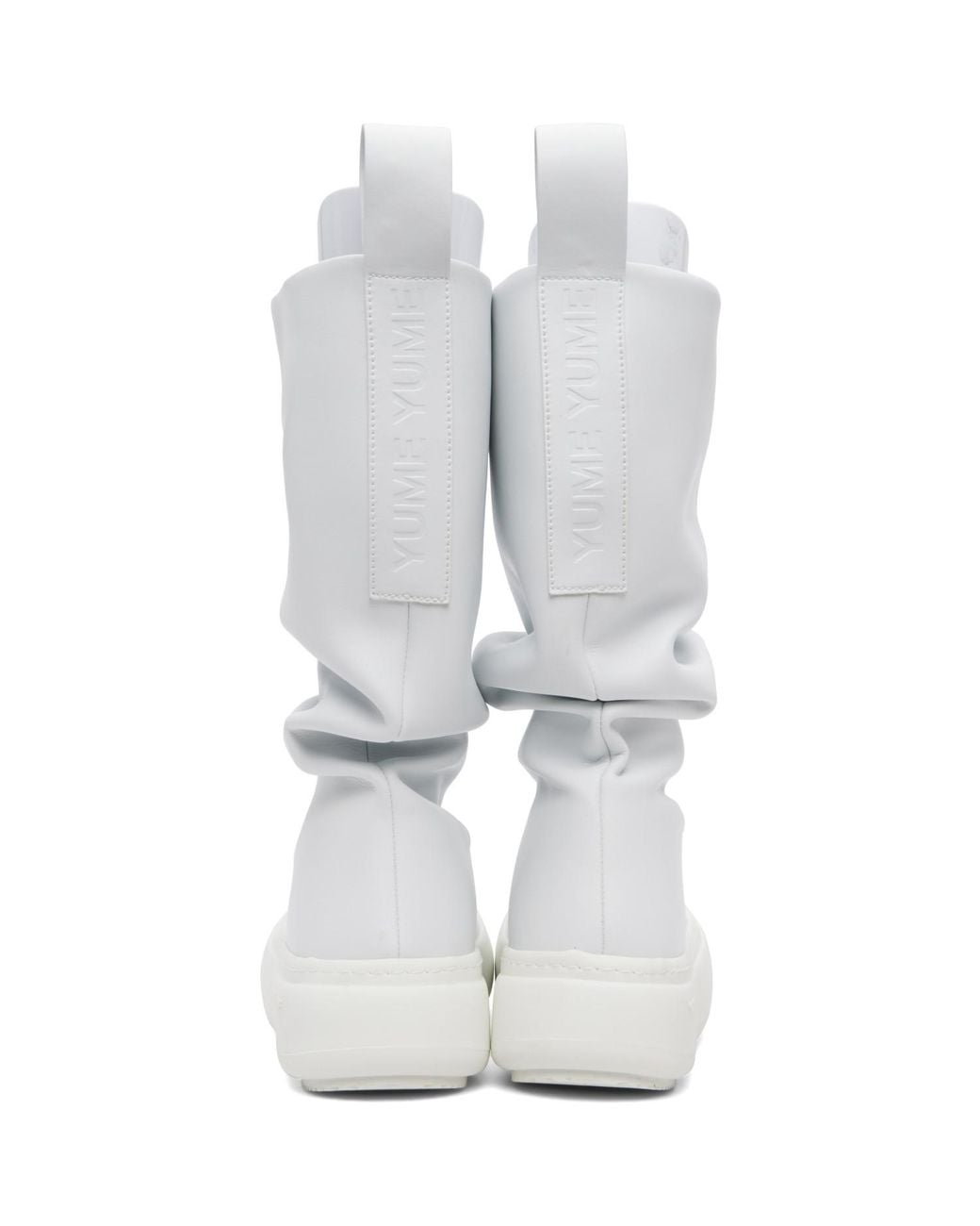 Yume Yume White Mid-Calf Chelsea Boots for men