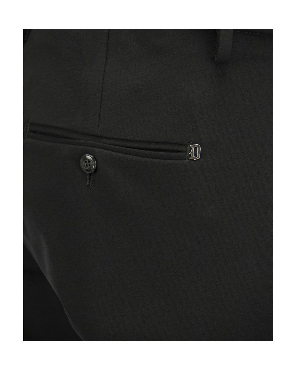 Dondup Black Gaubert Slim Fit Jersey Trousers for men