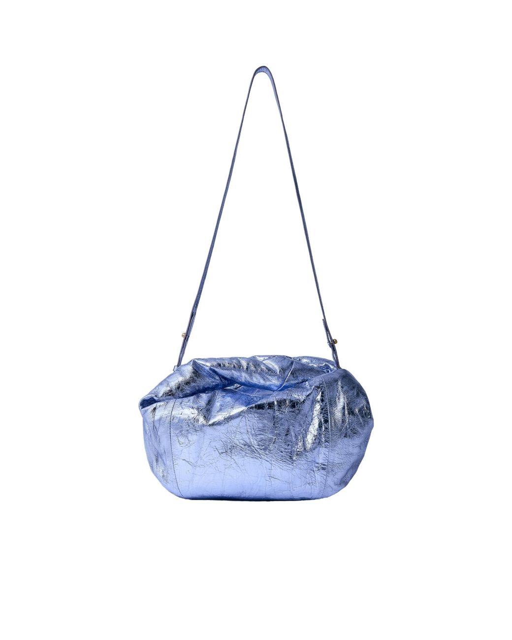 Dries Van Noten Blue Metallic Twist Handbag