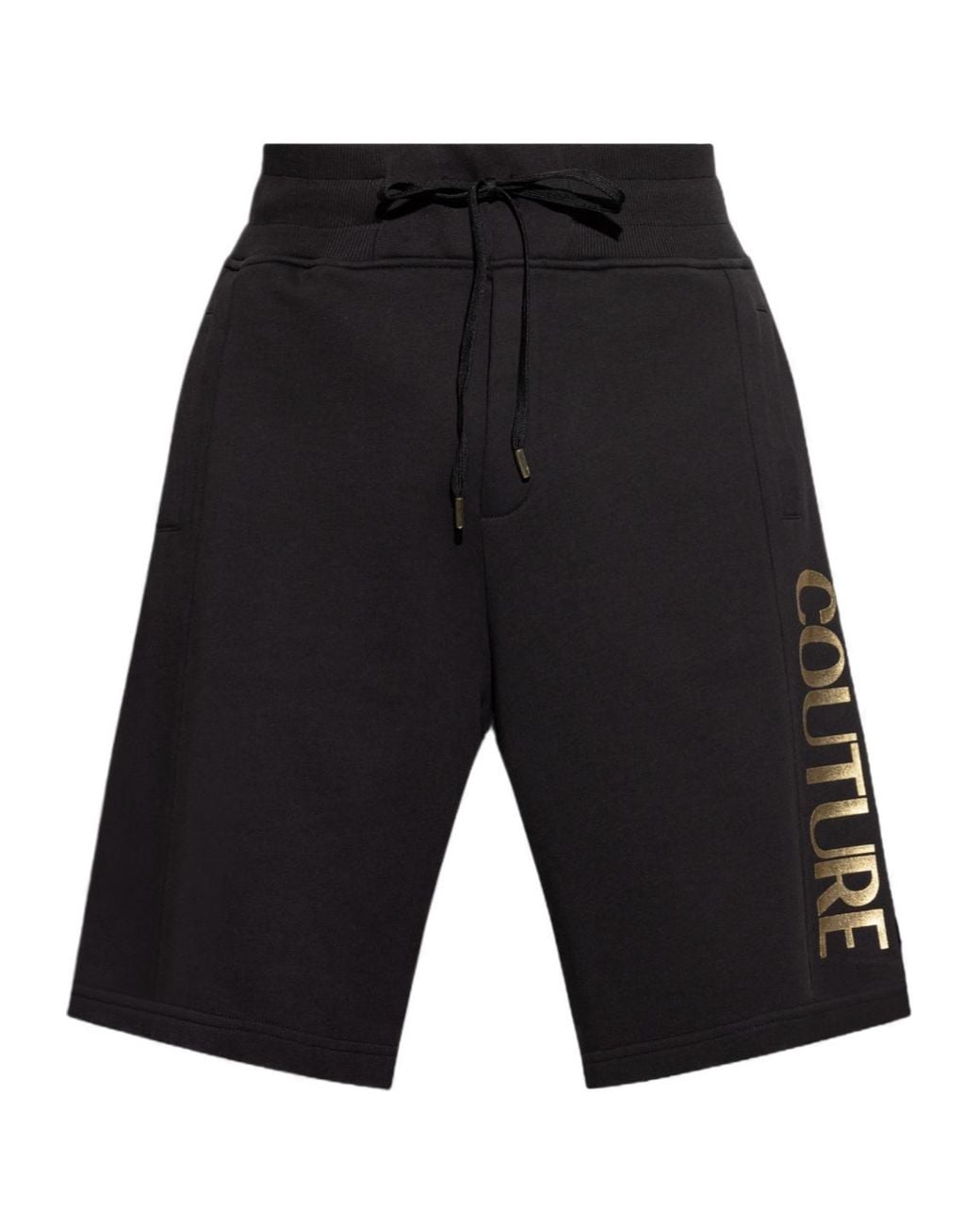 Versace Jeans Black Couture Logo Print Shorts for men