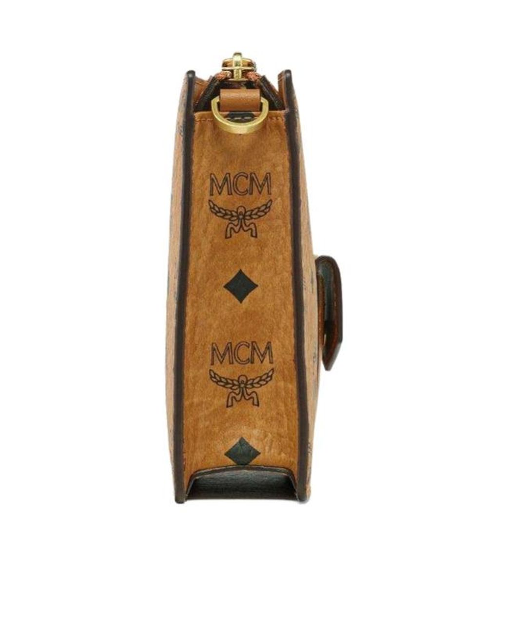 MCM Brown Aren Standing Cross Body Bag for men