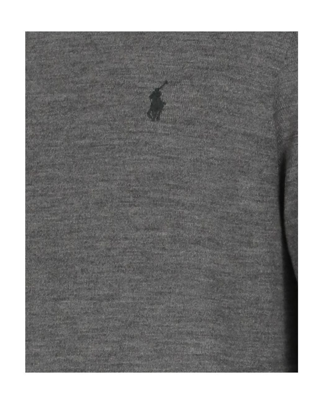 Ralph Lauren Gray Polo Pony Embroidered Knit Jumper for men