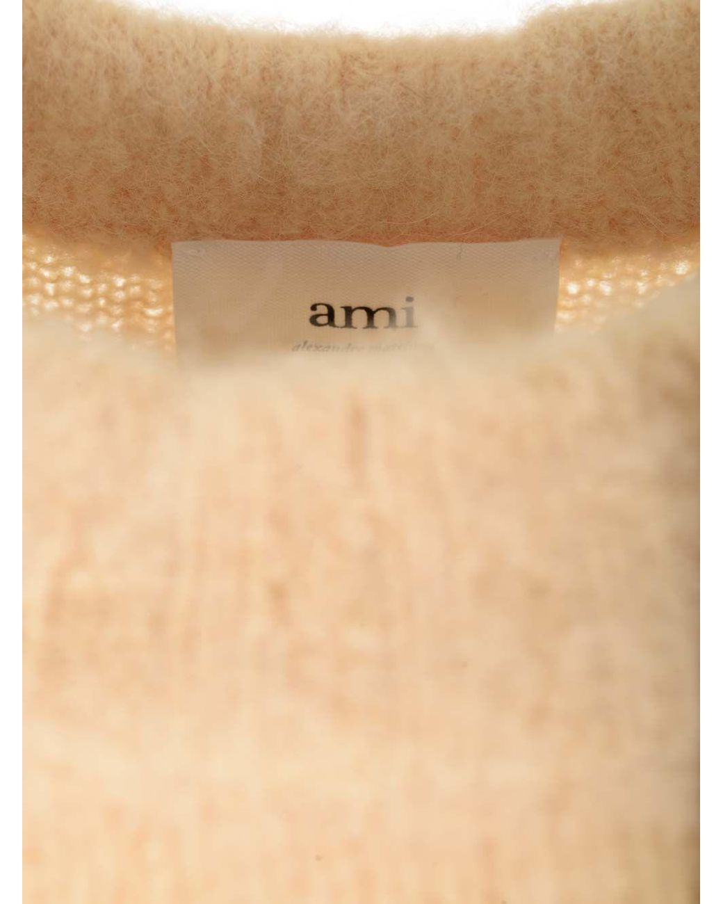 AMI Natural Ami Brushed Crewneck Knit Sweater