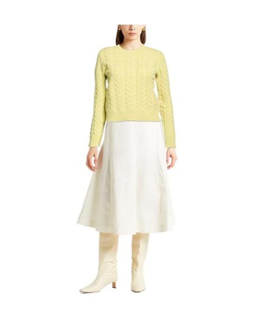 Max Mara Yellow Solidcolor Cashmere Knit Sweater