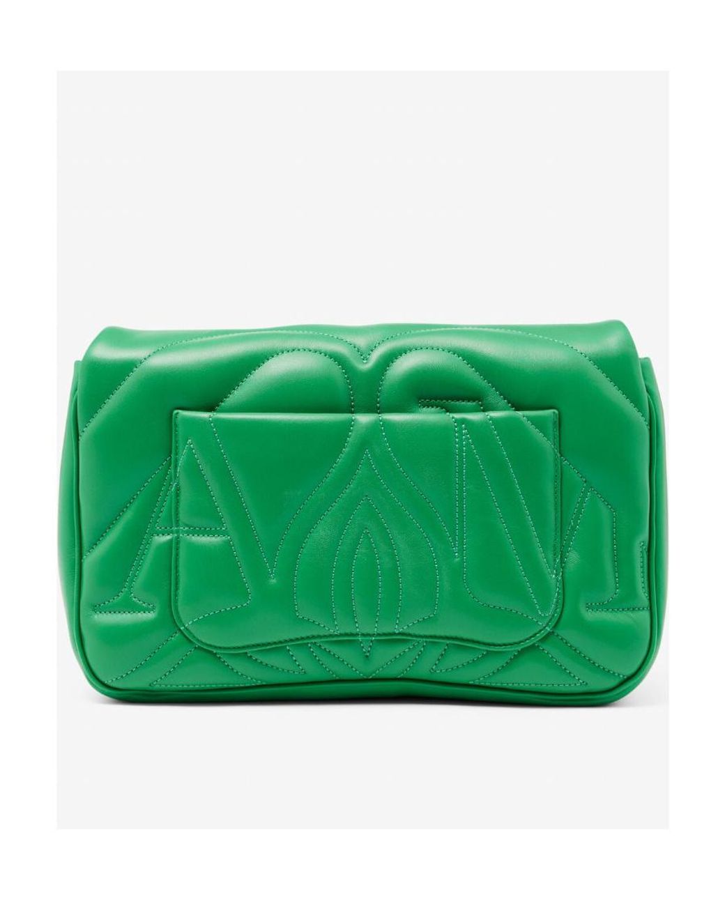 McQueen Green The Seal Quilted Shoulder Bag